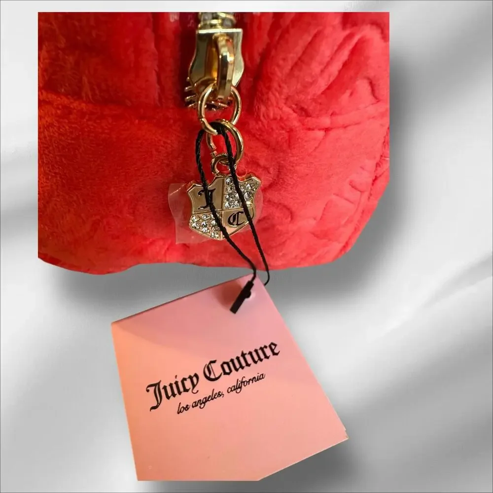 NWT Juicy Couture Red Quilted Crown Cosmetic Pouch